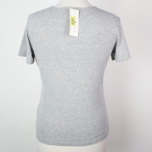 NWT Vintage Tommy Hilfiger Jeans Y2K Womens Medium Logo Fitted Baby Tee Shirt - Picture 3 of 5